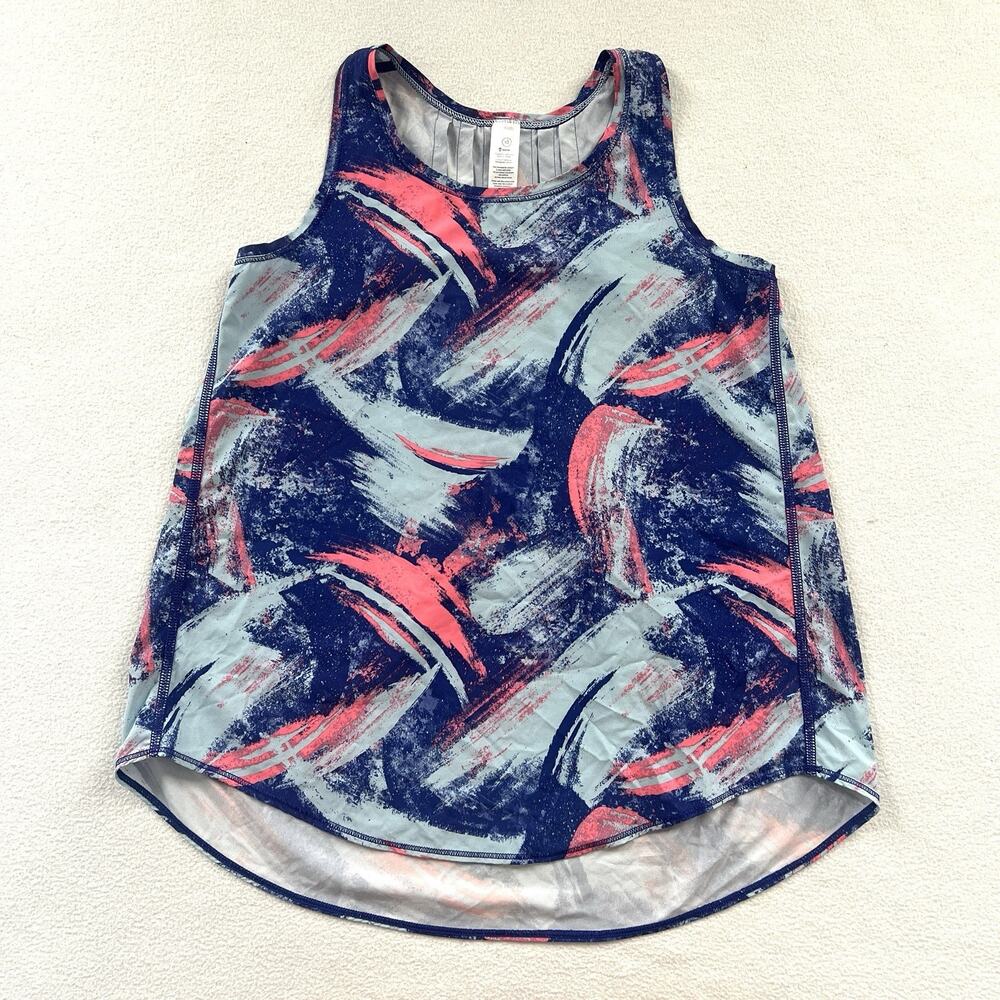 Ivivva Lululemon Trippy Solar Pigment Blue Pink Print Pick Up The Pleat Tank 10